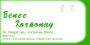 bence korponay business card